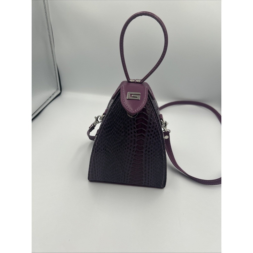 Purple Snake Skin Pyramid Purse Crossbody Bag